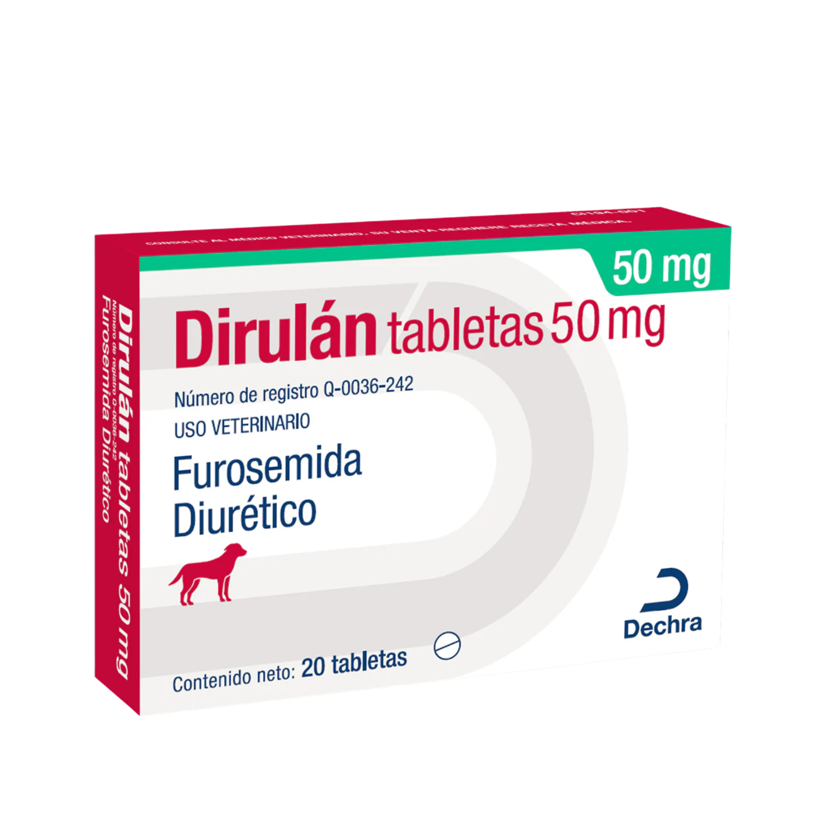 Dirulan 50 mg Brovel – Tabletas diuréticas para perros y gatos