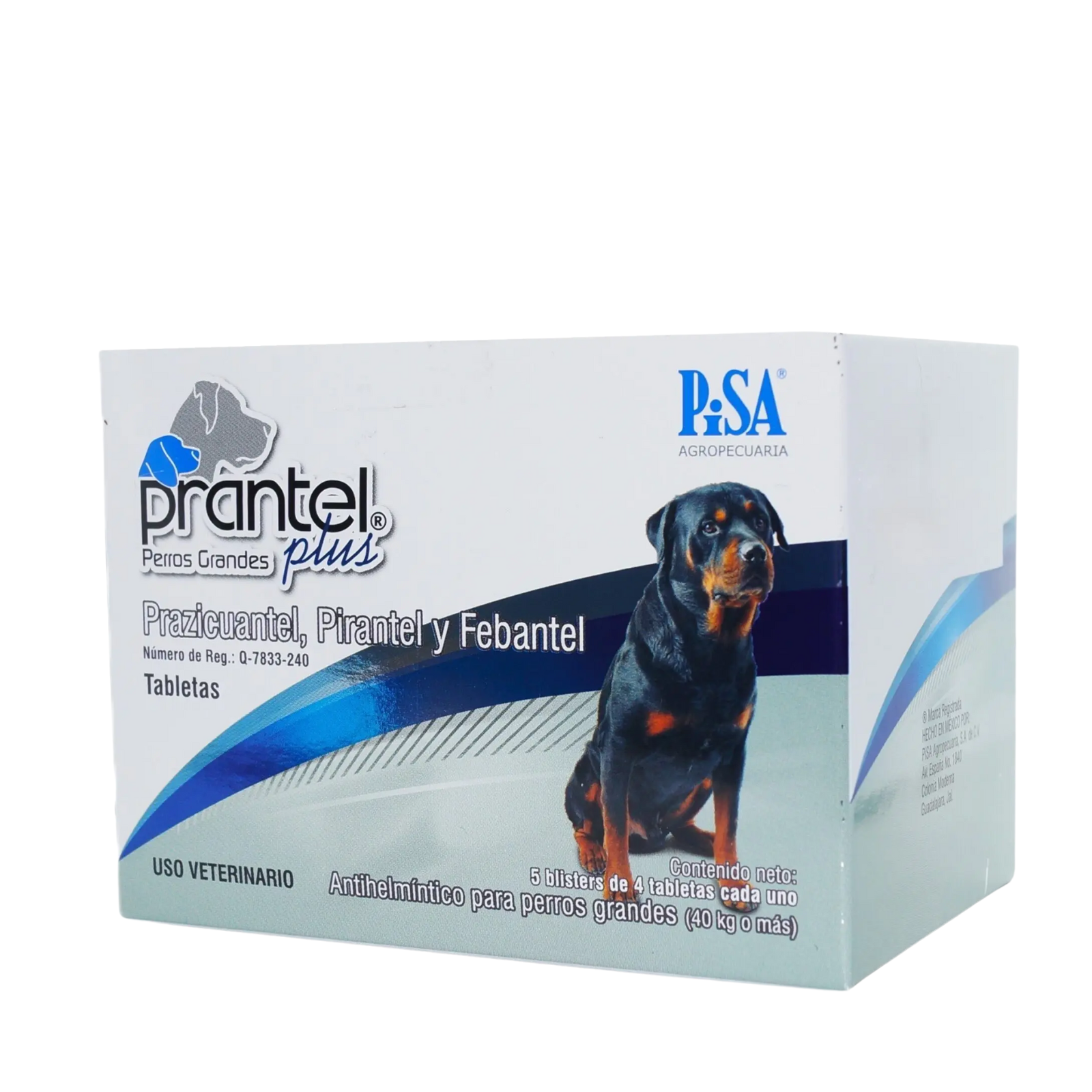 Prantel Plus 40 kg - 20 tabletas (Perro Grande)