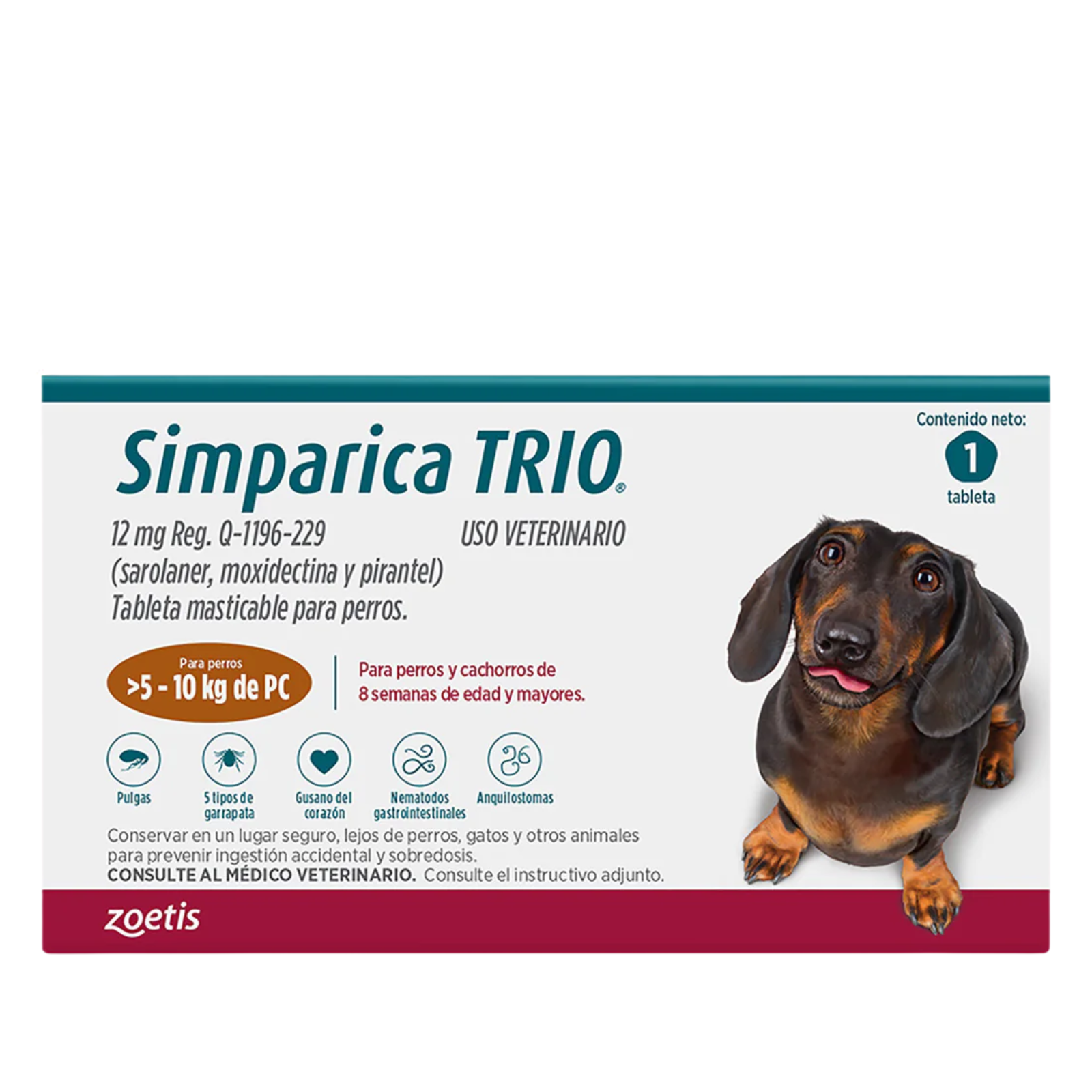 SIMPARICA TRIO®  (5.1 a 10 Kg) 1 tableta