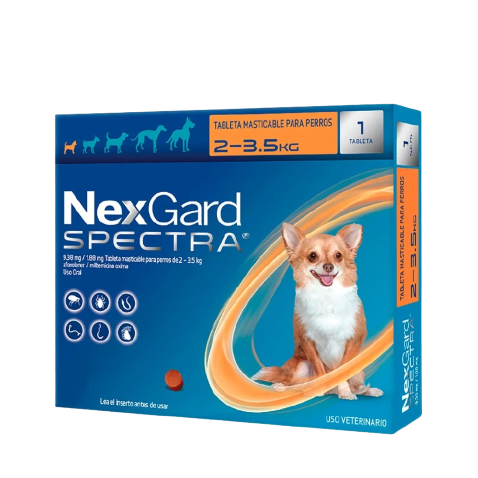 NEXGARD SPECTRA® PERRO EXTRA CHICO (2–3.5 KG) – 1 TABLETA