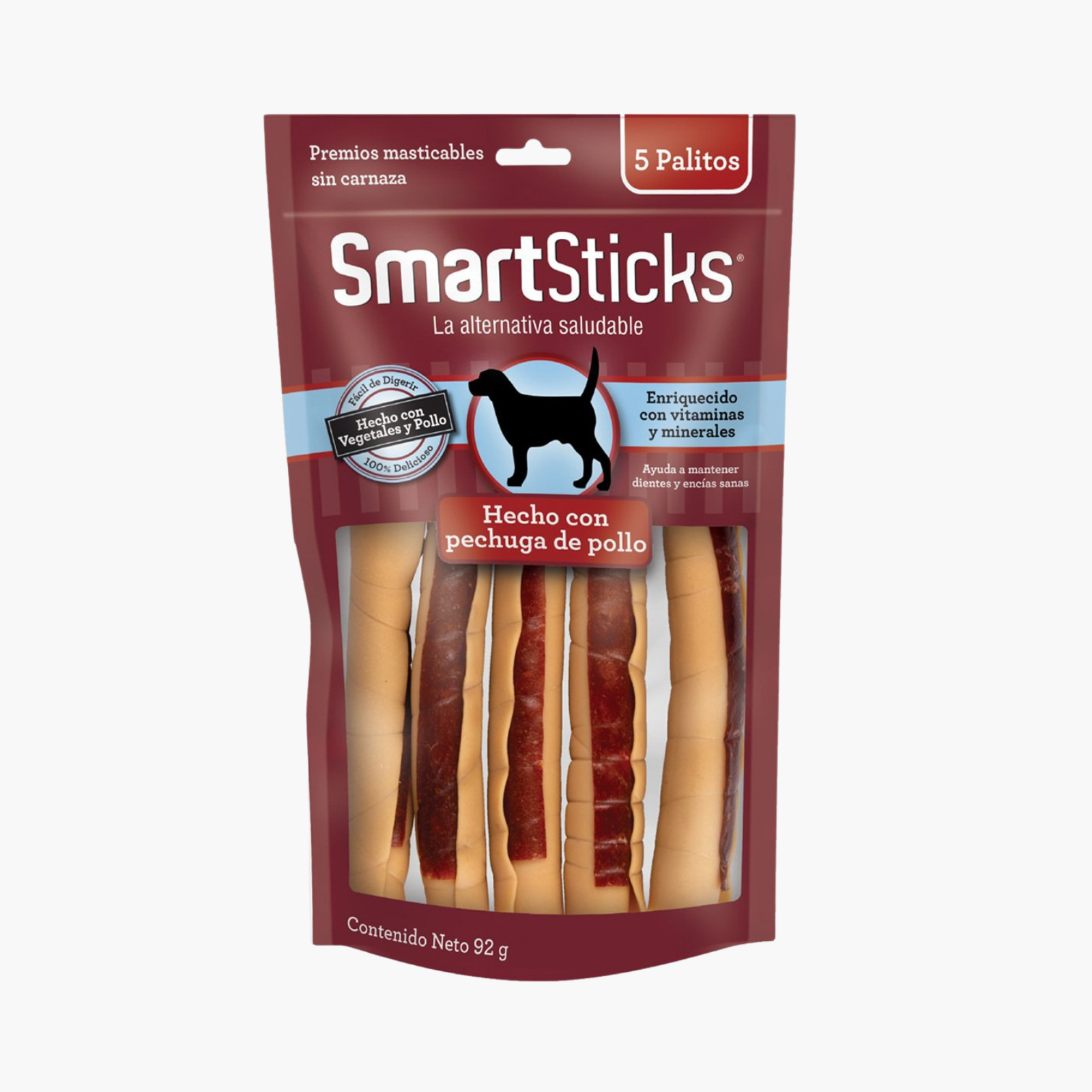 Snack masticable sabor pollo para perros – SmartBones Sticks Palitos 5 piezas