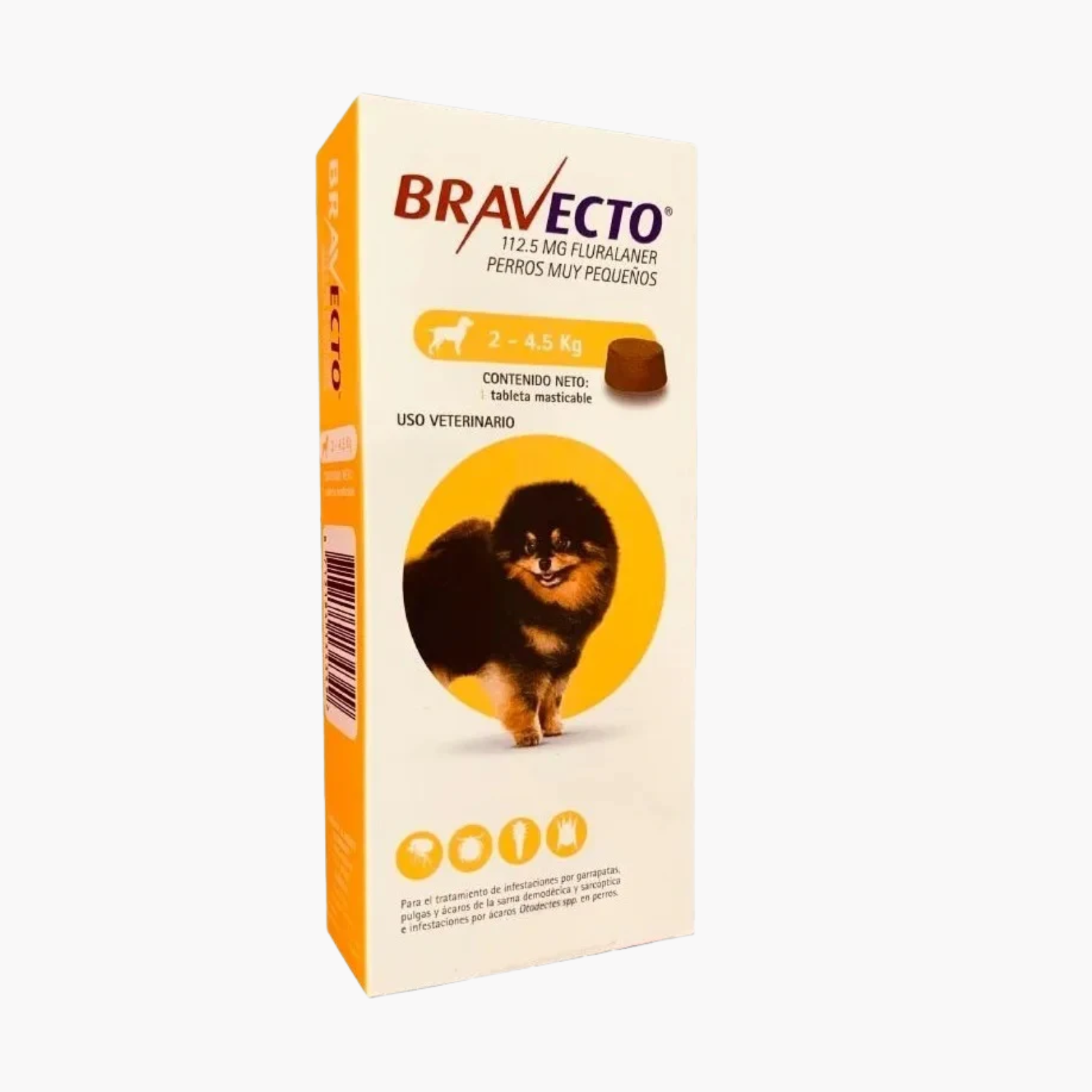 BRAVECTO 112.5 MG 1 TABLETA (2 a 4.5 kg)