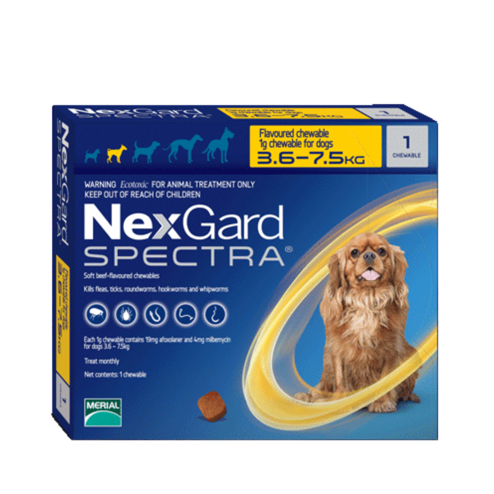 NEXGARD SPECTRA® PERRO CHICO (3.6–7.5 KG) – 1 TABLETA